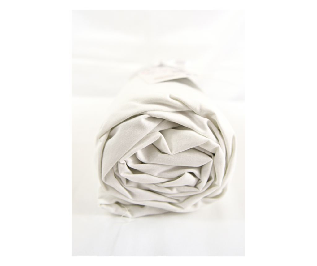 Cearsaf de pat cu elastic Majoli Bahar Home Collection, 100% bumbac ranforce 144TC, 90x200+30cm, Alb - 2