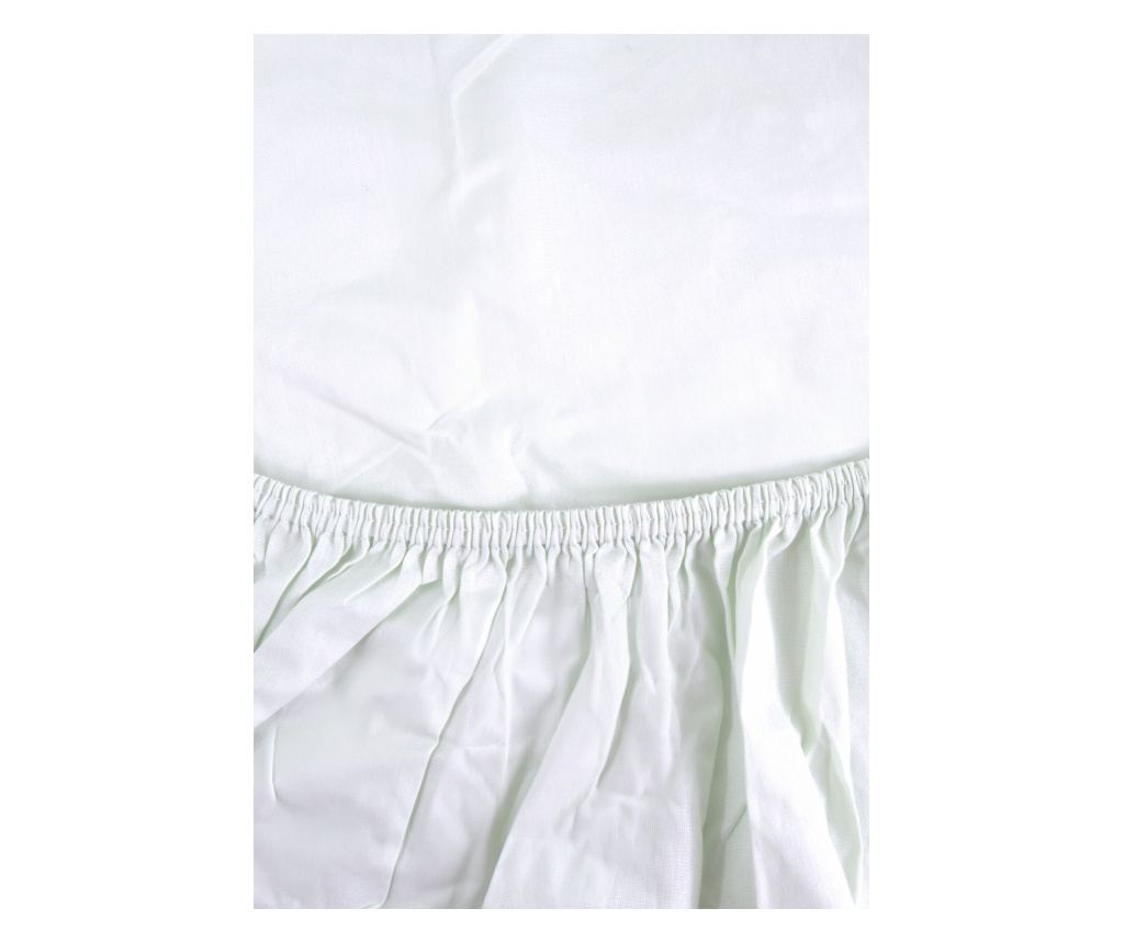 Cearsaf de pat cu elastic Majoli Bahar Home Collection, 100% bumbac ranforce 144TC, 90x200+30cm, Alb - 3