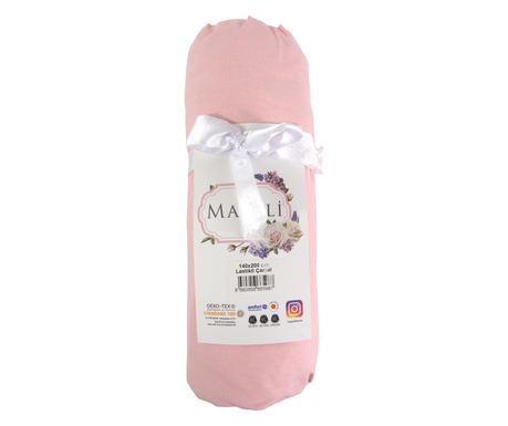 Napenjalna rjuha Majoli Bahar Home Collection, 100% bombaž Ranforce 144TC, 180x200+30 cm, roza