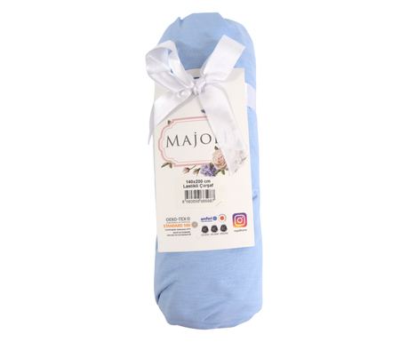 Napenjalna rjuha Majoli Bahar Home Collection, 100% bombaž Ranforce 144TC, 90x200+30cm, svetlo modra