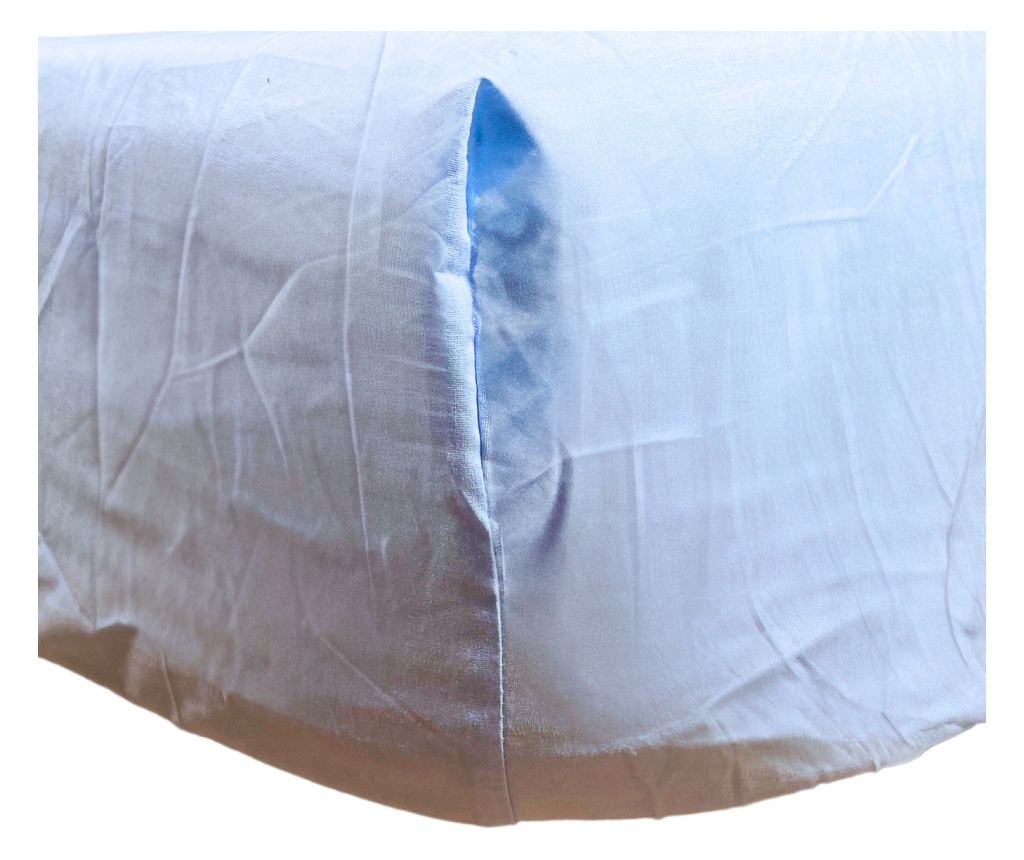 Cearsaf de pat cu elastic Majoli Bahar Home Collection, 100% bumbac ranforce 144TC, 90x200+30cm, Albastru deschis - 4