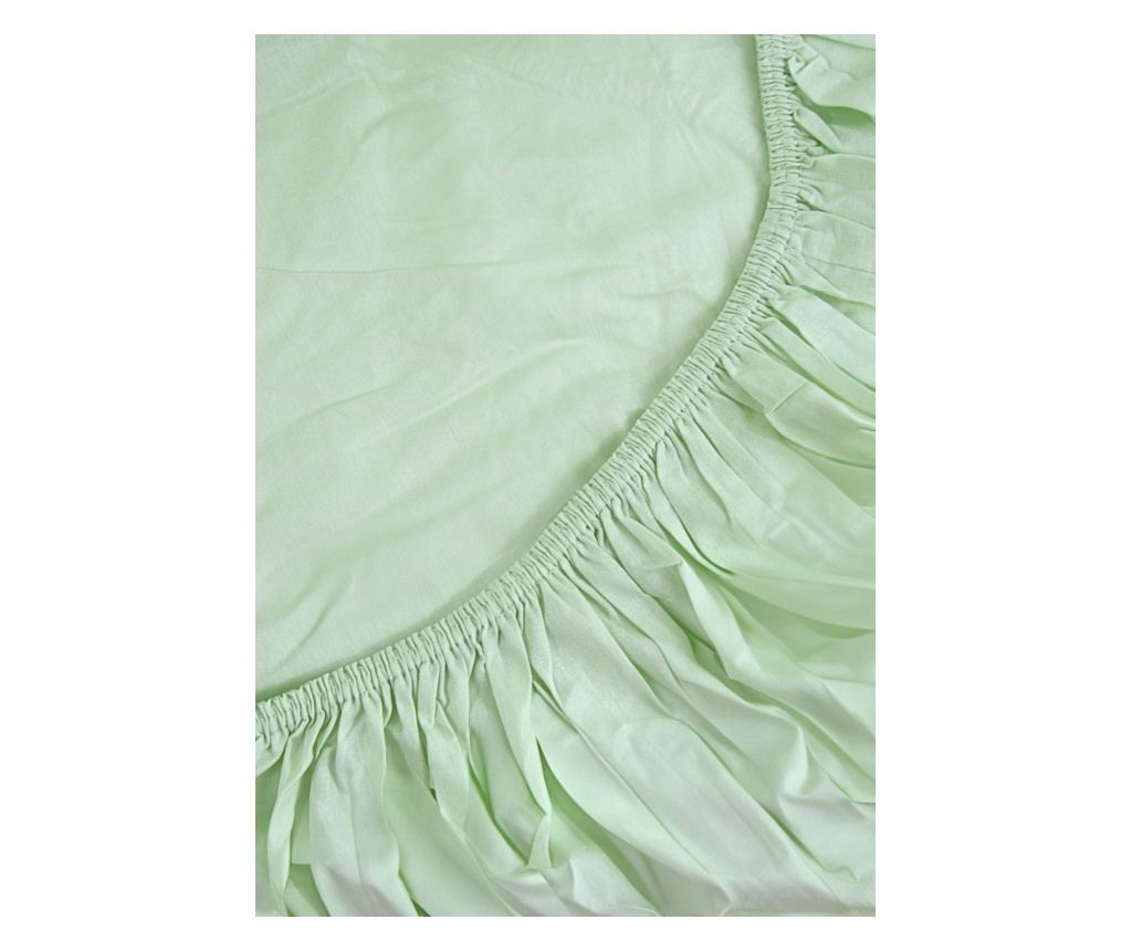 Plahta s gumicom Majoli Bahar Home Collection, 100% Ranforce pamuk 144TC, 160x200+30 cm, svijetlozelena - 3