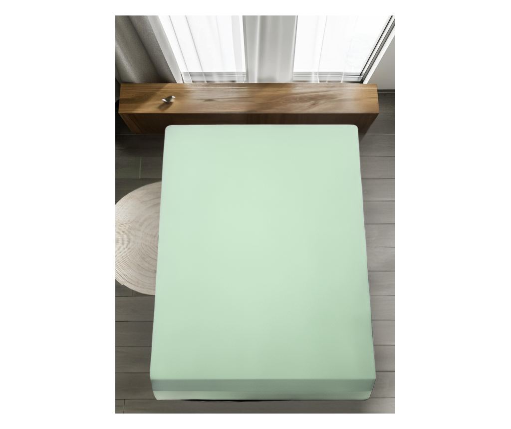 Plahta s gumicom Majoli Bahar Home Collection, 100% Ranforce pamuk 144TC, 160x200+30 cm, svijetlozelena - 5