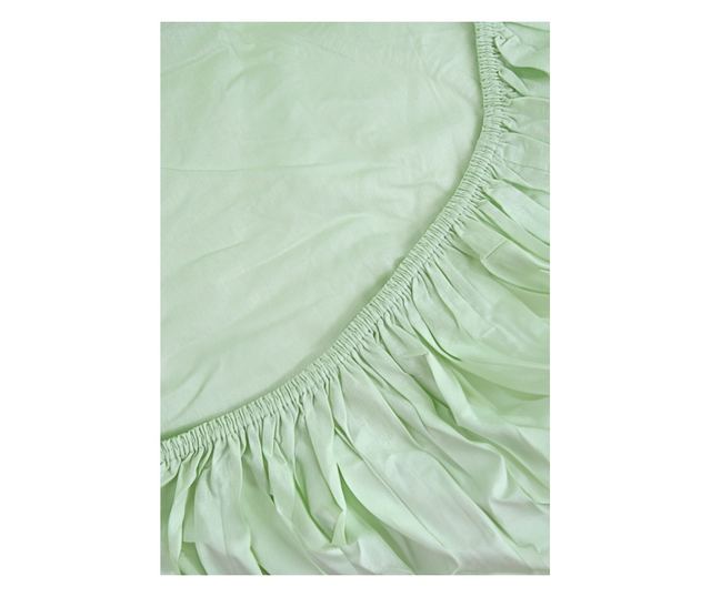 Plahta s elastikom Majoli Bahar Home Collection, 100% pamuk ranforce 144TC, 90x200+30cm, Svijetlo zelena