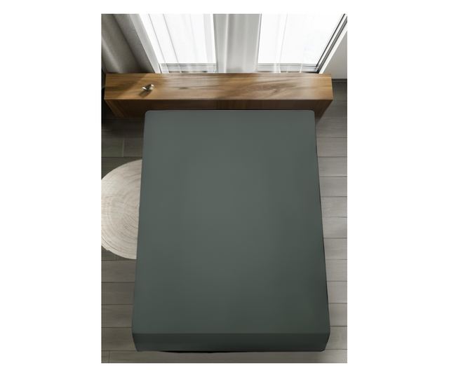 Plahta s elastikom Majoli Bahar Home Collection, 100% pamuk ranforce 144TC, 180x200+30 cm, Antracit siva