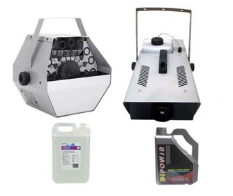 Paket Balon Machine, Tekućina za balone 5 l i Smoke Machine s daljinskim upravljačem, IdeallStore®, srebrna