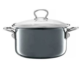 Oala emailata cu capac EMALIA OLKUSZ Optimum, 2.0l, 18cm, gri