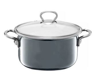 Oala emailata cu capac EMALIA OLKUSZ Optimum, 4.8l, 24cm, gri