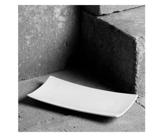 Platou servire 18x9cm, portelan alb, AMBITION Salsa