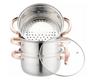 Gőzölő Klausberg KB 7726, 18 cm, 2,5 liter, 5 részes, Indukciós, Inox/rózsa arany