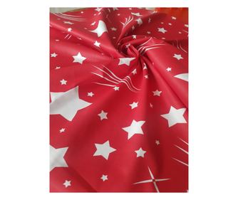 Dekoratív terítő Kotonia Home Stars - 45x200 cm, 100% pamut, piros karácsonyi motívumokkal