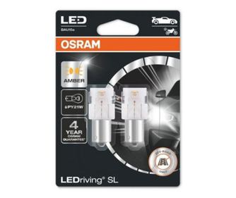Set 2 Becuri Led Exterior 12v (PY21W) Portocaliu Ledriving Premium Bli Osram Portocaliu