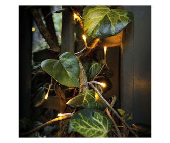 Instalatie de Craciun cu Baterii Tip Liniar, 2 jocuri de lumini, Fir Transparent 1 m 10 LED -uri, Alb Cald