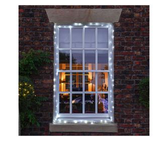Instalatie de Craciun cu Baterii Tip Liniar, 2 jocuri de lumini, Fir Transparent 3 m 30 LED -uri, Alb Rece