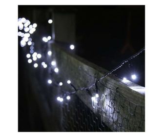 Instalatie de Craciun cu Baterii Tip Liniar, 2 jocuri de lumini, Fir Verde 5 m 50 LED -uri, Alb Rece
