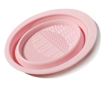 Accesoriu din silicon pentru curatarea accesoriilor makeup, pensule, buretei, 14.5 x 11,5 cm, 2 moduri de utilizare, pliabil, ro