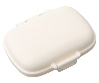 Pojemnik na leki, plastikowy, 8 przegródek, 0,1 L, biały, Flippy, 11 x 7 cm