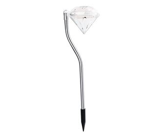 Lampa solara LED tip Diamant pentru gradina inaltime 30 cm, 2V, ABS, 600mAh, multicolor