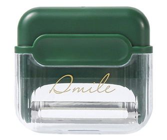 Decojitor/Curatator manual de legume si fructe, Cyrax, portabil, cu magnet, doua lame, Inox, Verde, 6.7x6x1.6 cm