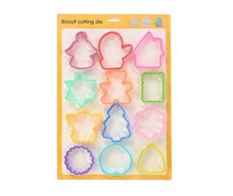 12 darabos Flippy süteményforma készlet, polipropilén anyag, különböző formák, bármilyen alkalomra, mélység 1,6 cm, 23,3 x 33,5