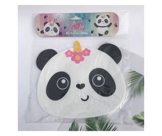 Suport pentru Pahar, Model Urs Panda, PVC, Dimensiuni 18.5x16 cm, Alb/Negru