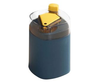 Suport Scobitori, Automat, cu Buton si Capac, din PP, 9.5x6 cm, Albastru
