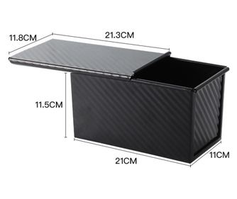 Кутия за хляб тост, Flippy, черна, 450g, с капак