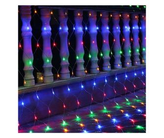 Karácsonyi dekoráció, Flippy® típus, hálós kialakítás, 2 x 2 méter, 160 LED, összekapcsolható, többszínű.