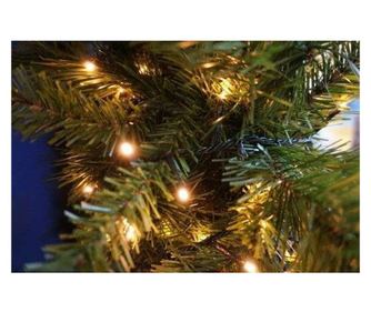Instalatie de Craciun cu Baterii Tip Liniar, 2 jocuri de lumini, Fir Verde 10 m 100 LED -uri, Alb Cald