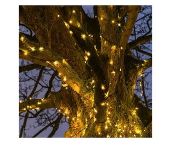 Instalatie Craciun liniara, cu transformator 31V, 10m, alb cald, 100 LED-uri V5, 8 jocuri de lumini, Fir verde, Flippy