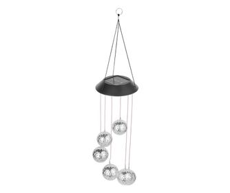 Lampa solara de tip decoratiune pentru gradina, model clopotel de vant, alb cald