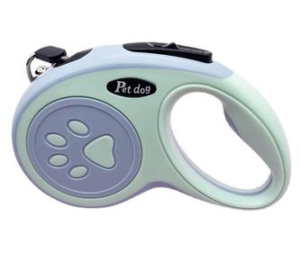 Lesa Automata Retractabila, pentru Caini, 3m, 20 kg, ABS, Verde/Bleu, 8x12x4 cm