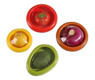 Set 4 Recipiente pentru Pastrarea Proaspata a Legumelor, Cutii Portabile Sigilate Anti-oxidare, 4 Forme Diferite pentru Legume s