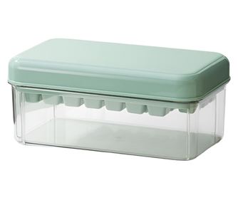 Set Cutie pentru Gheata, Cyrax, Uz Casnic, Doua Tavite pentru Cuburi, Capac Etans, Lopata, 23.5x13.3x10 cm, Verde