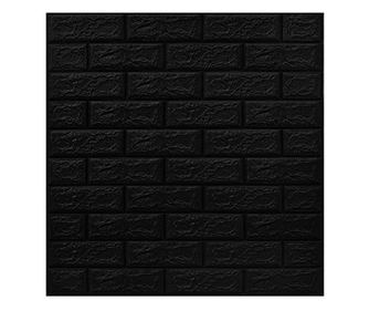 Sada 10 3D tapetových desek, Flippy, 70 x 77 cm, tloušťka 3 mm, z polyetylenu, model cihla, pokrytá plocha 5,3 m², černá