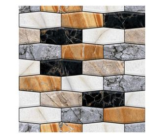 10 x Placi Tapet Autocolant 3D cu Imitatie de Marmura Asimetrica, pentru Perete Bucatarie Sufragerie, Usor de Curatat, Rezisten