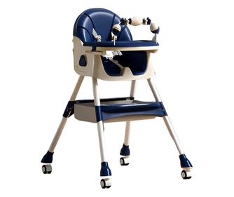 Scaun de Masa pe Roti pentru Copii, Cyrax, 2 Tavite si Husa Detasabile, Multifuncțional, Stabil, Centura de Siguranta, Spatar Re