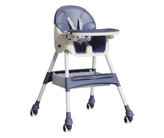 Scaun de Masa pentru Bebelusi si Copii, Cyrax, cu Roti, Telescopic, Pliabil, Masuta Reglabila, Suport Picioare, Scaun cu Invelis