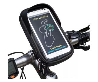 Suport de bicicleta Wheel UP pentru telefoane cu ecran tactil = 6.0 inch impermeabil, negru