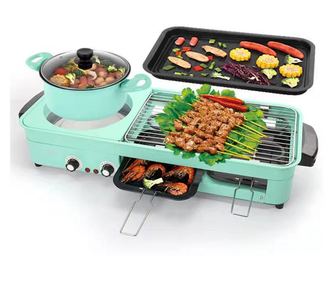 Gratar electric 2200W, oala cu capac 20cm