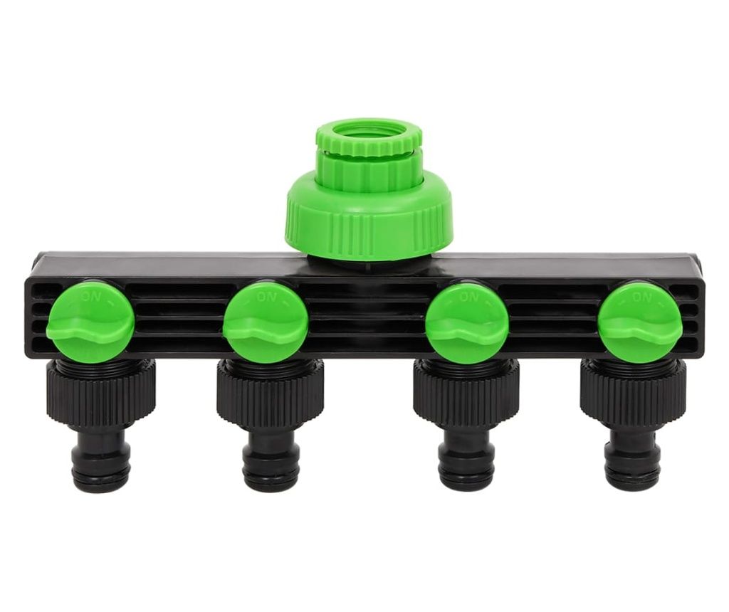Adaptor pentru robinet 4 căi verde/negru 19,5x6x11 cm ABS și PP