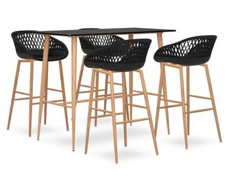 Set bar namještaja, 5 komada, crna