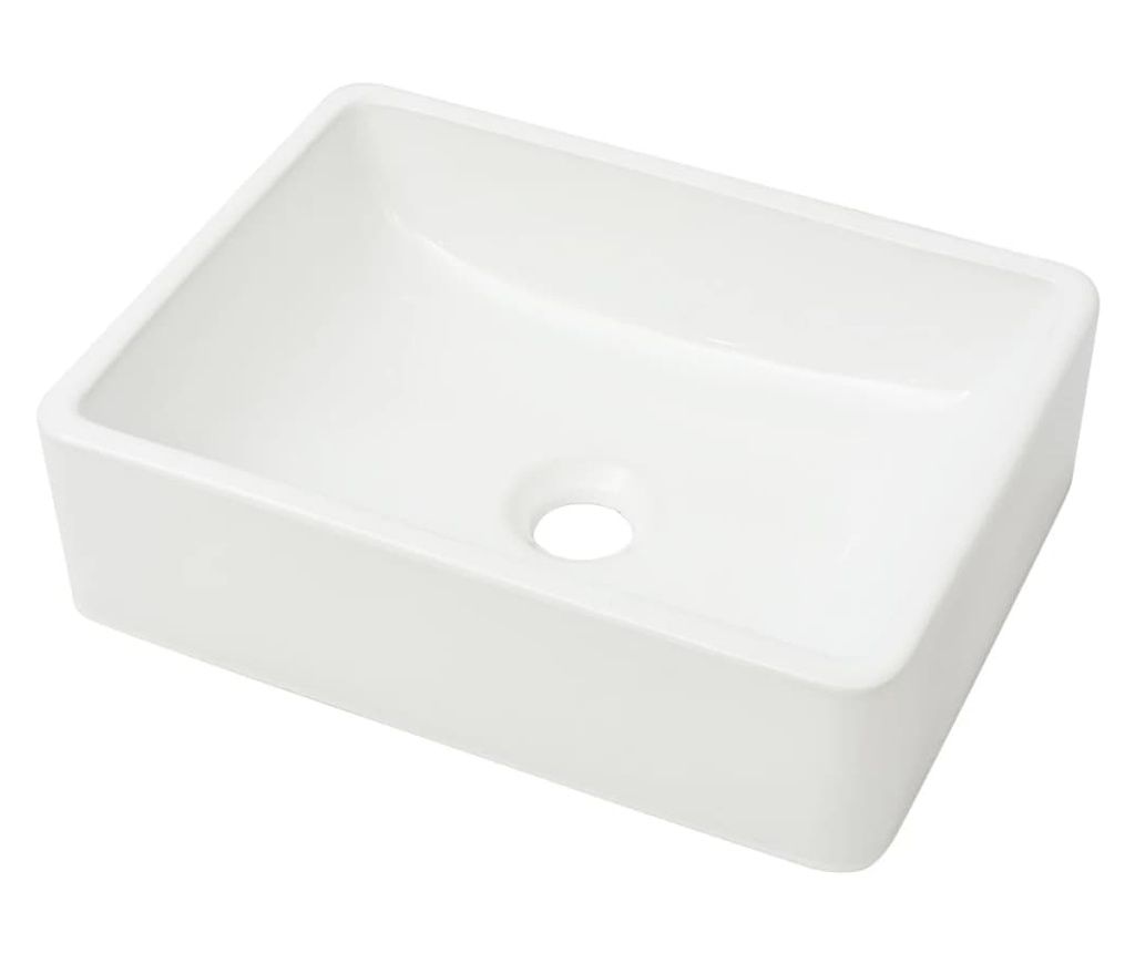 vidaXL Chiuvetă ceramică, alb, 41 x 30 x 12 cm