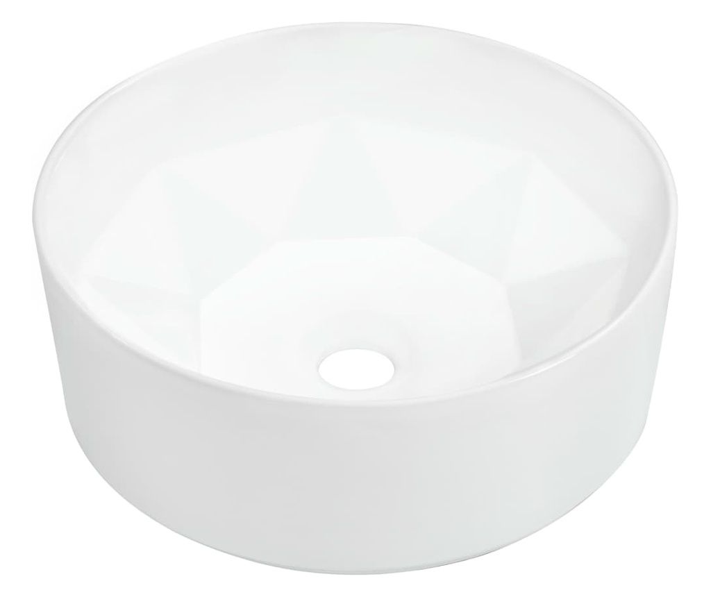 vidaXL Chiuvetă de baie, alb, 36 x 14 cm, ceramică