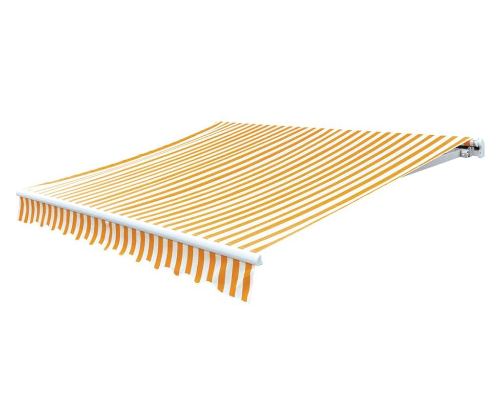 vidaXL Pânză copertină, galben & alb, 6x3 m (cadrul nu este inclus)