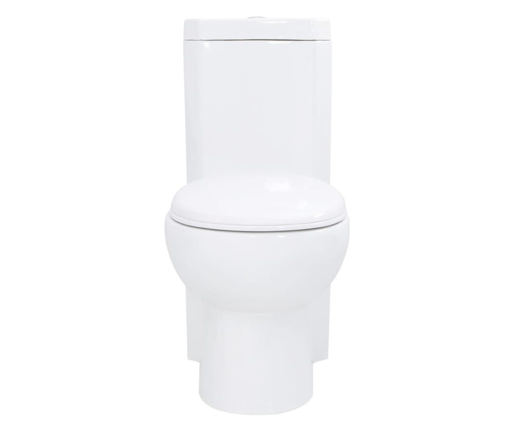 Vas toaletă din ceramică, WC baie de colț, alb