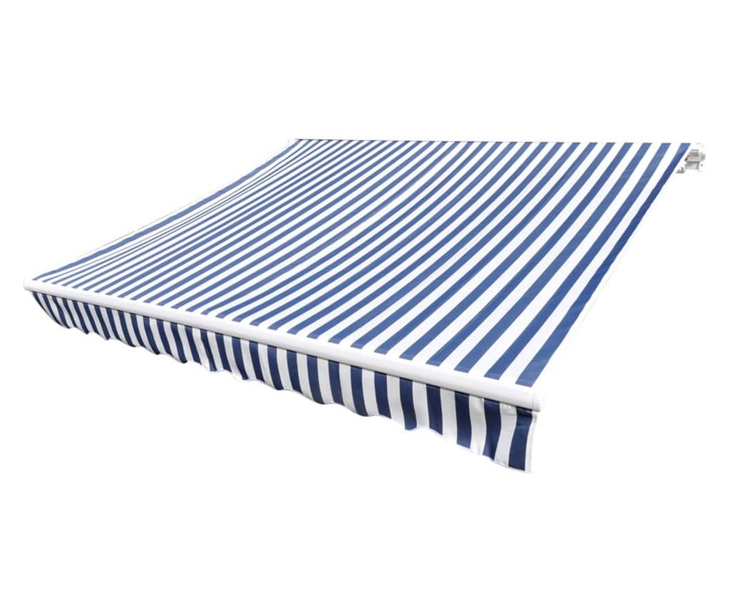 vidaXL Pânză copertină, albastru/alb, 3x2,5 m (cadrul nu este inclus)