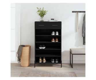 Έπιπλο παπουτσιών, μαύρο, 60x35x105 εκ., σύνθετη ξυλεία