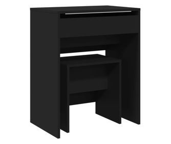 Toaletni stolić sa stolcem crni 60 x 40 x 113,5 cm
