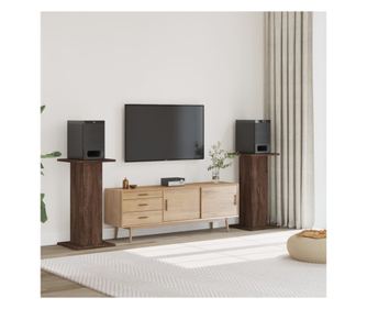 Стойки за тонколони 2 бр кафяв дъб 30x30x80 см инженерно дърво